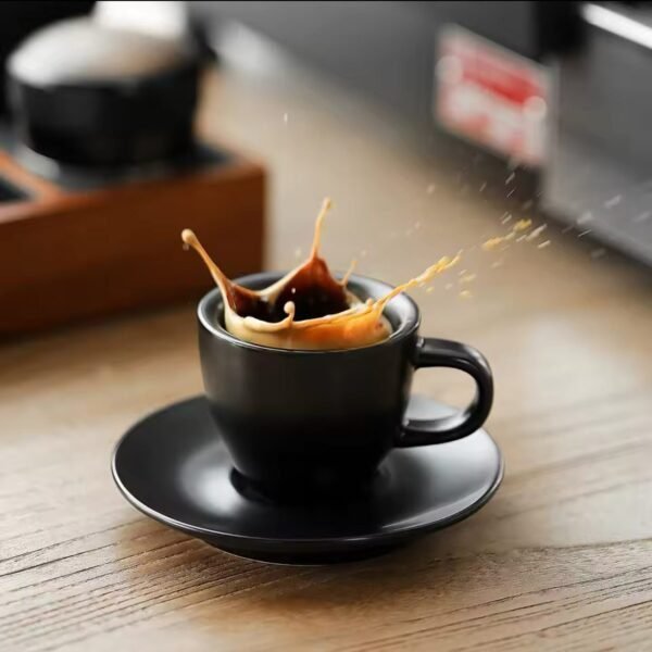 MHW Ceramic Espresso Cup 80ml - Black - Image 5