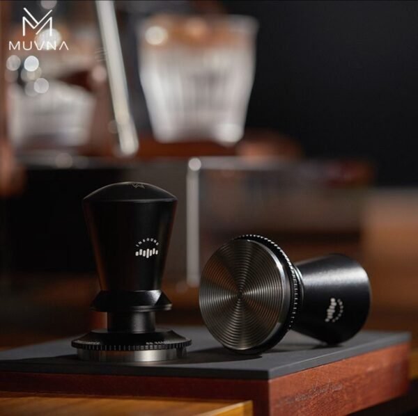 MUVNA DIGITAL CALIBRATED COFFEE TAMPER: 58.35MM RIBBED BASE BLACK - Image 5