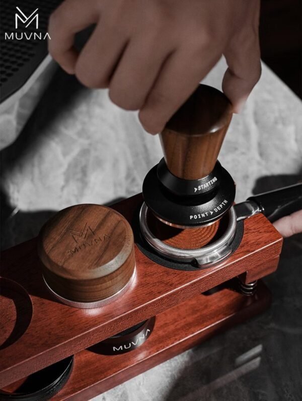 MUVNA Infinitely Adjustable Knob Espresso Powder Press 58.35 mm - Image 3