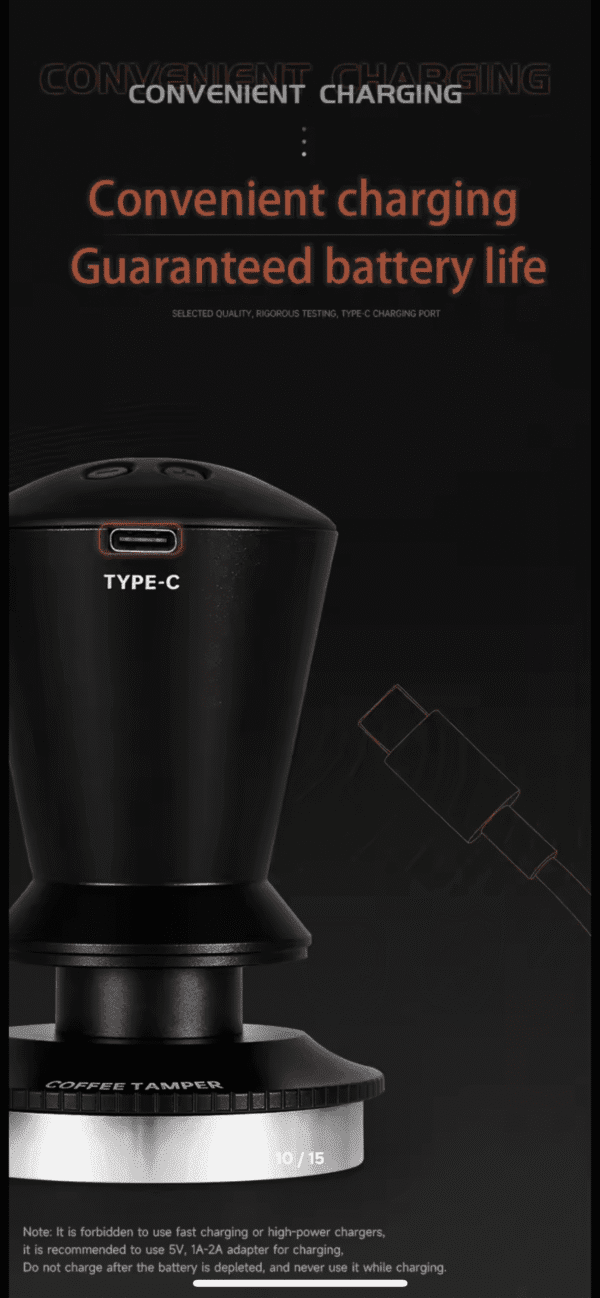MUVNA DIGITAL CALIBRATED COFFEE TAMPER: 58.35MM RIBBED BASE BLACK - Image 8