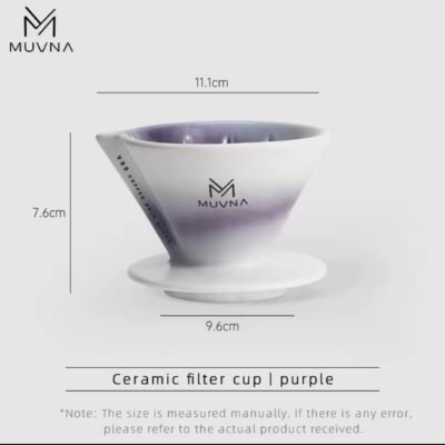 MUVNA V2 Hand Brewed Coffee Cone Filter Cup Purple