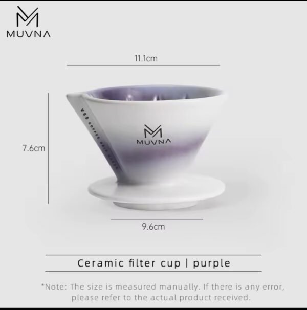 MUVNA V2 Hand Brewed Coffee Cone Filter Cup Purple