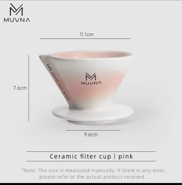 MUVNA V2 Hand Brewed Coffee Cone Filter Cup Pink