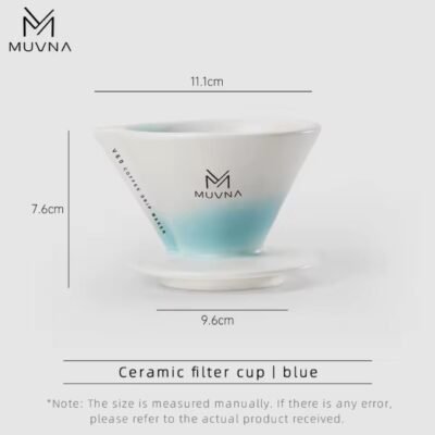 MUVNA V2 Hand Brewed Coffee Cone Filter Cup Blue