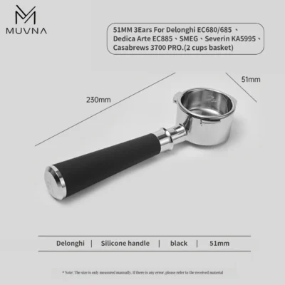 MUVNA professional Bottomless Portafilter51 mm