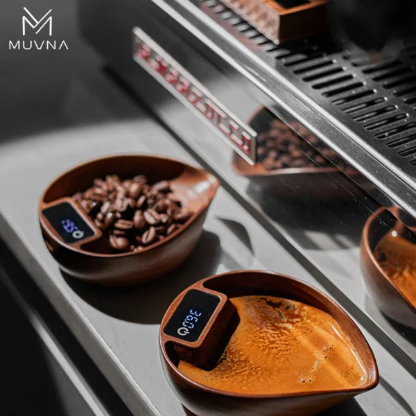 MUVNA Electronic Scale Coffee Bean Tray-Walnut - Image 4
