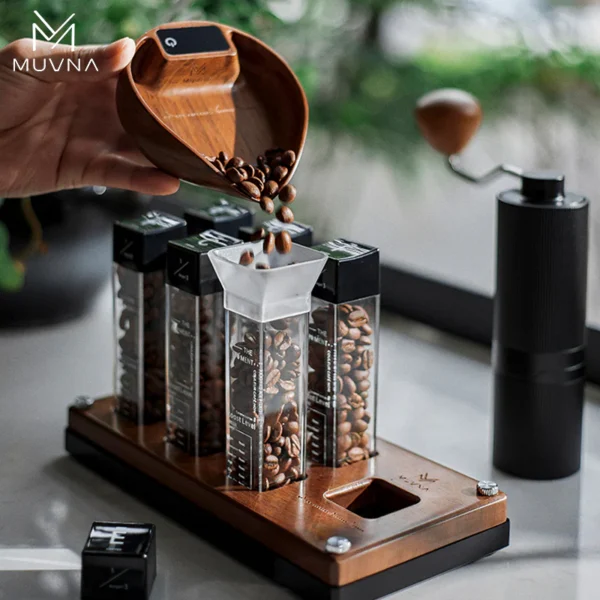 MUVNA Electronic Scale Coffee Bean Tray-Walnut - Image 9