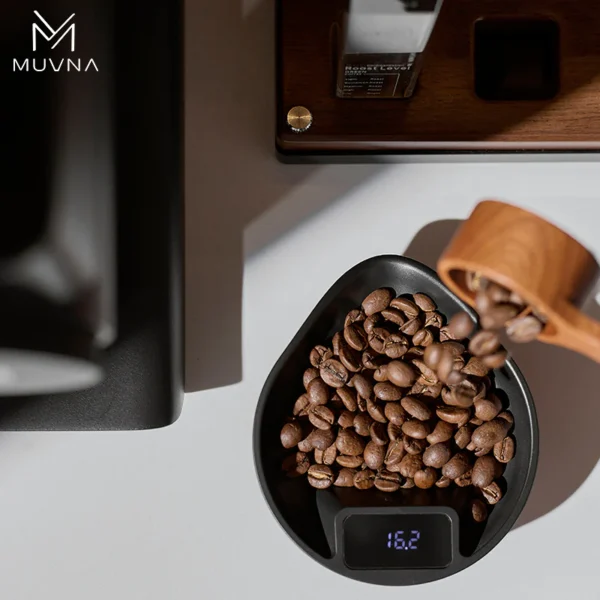 MUVNA ABS Electronic Scale Coffee Bean Tray-Walnut - Image 2