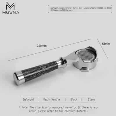 MUVNA Espresso Bottomless portafilter With Basket Lucifer Series 51 mm
