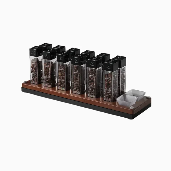 MUVNA Coffee Bean Cellars with Stand & Hopper 12 Tubes wood - Image 9