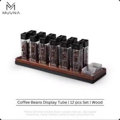 MUVNA Coffee Bean Cellars with Stand & Hopper 12 Tubes wood