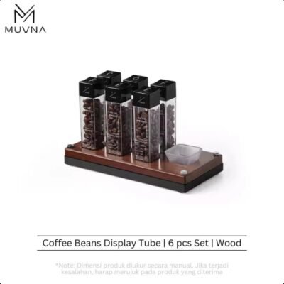 MUVNA Coffee Bean Cellars with Stand & Hopper 6 Tubes wood