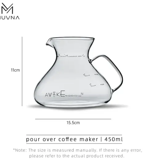 MUVNA Pure Glass – 450ml Pour Over Coffee Maker