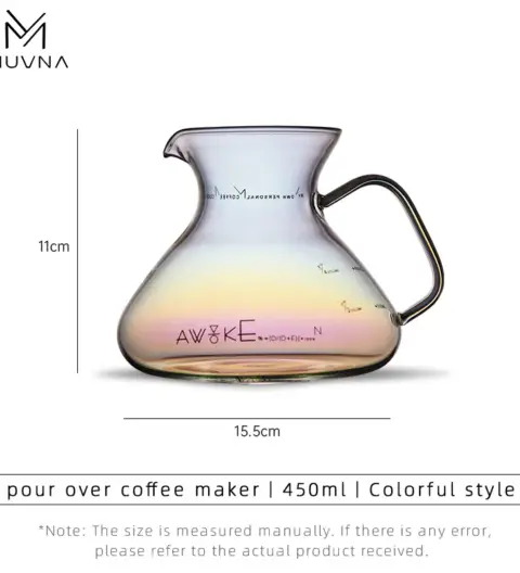 MUVNA Colorful – 450ml Pour Over Coffee Maker