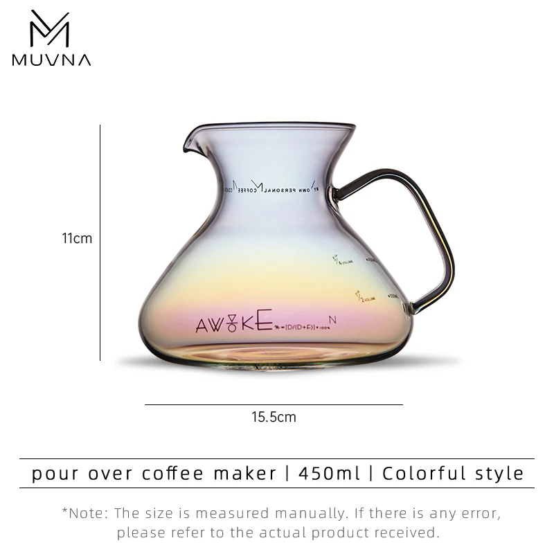 MUVNA Colorful – 450ml Pour Over Coffee Maker
