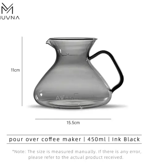 MUVNA Ink Black – 450ml Pour Over Coffee Maker