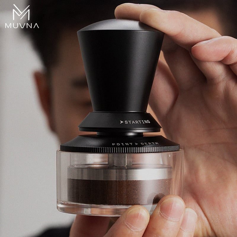 MUVNA Height-Adjustable Espresso Tamper – Matte Black – 58.35mm - الصورة 3