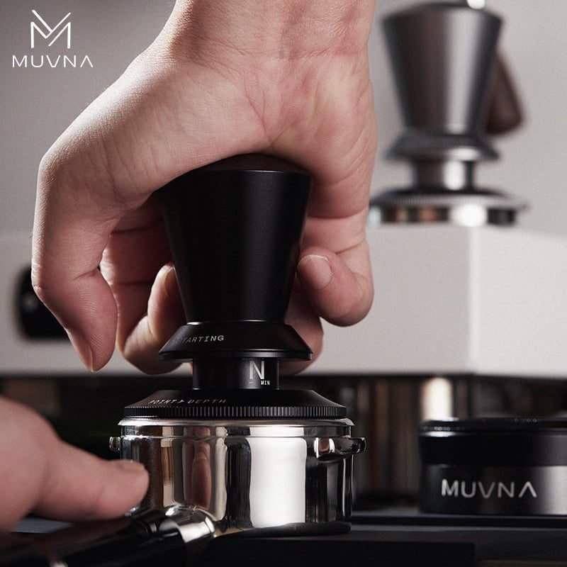 MUVNA Height-Adjustable Espresso Tamper – Matte Black – 58.35mm - الصورة 5