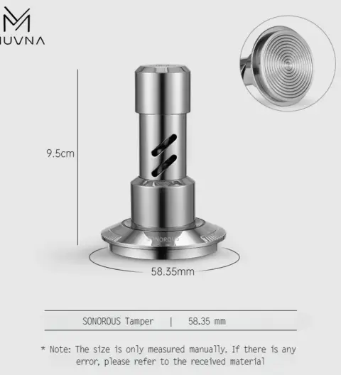 MUVNA SONOROUS Espresso V2 Tamper – 58.35mm – Full Metal Construction