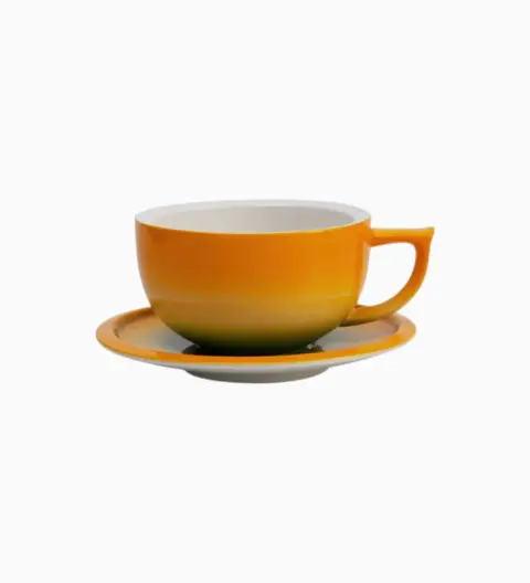 MUVNA Embossed Ceramic Latte Cup 280ml Gradient orange