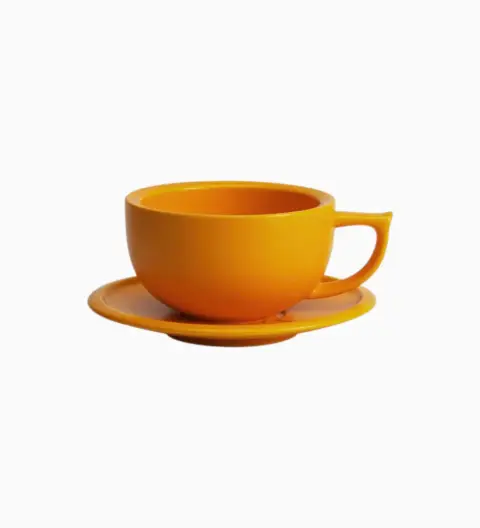 MUVNA Embossed Ceramic Latte Cup 280ml orange