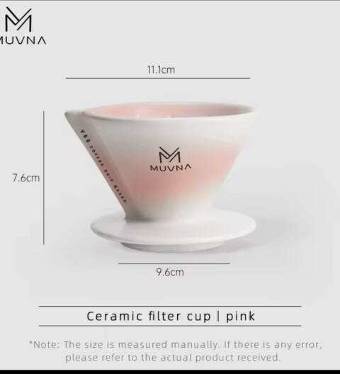 MUVNA V2 Hand Brewed Coffee Cone Filter Cup Pink