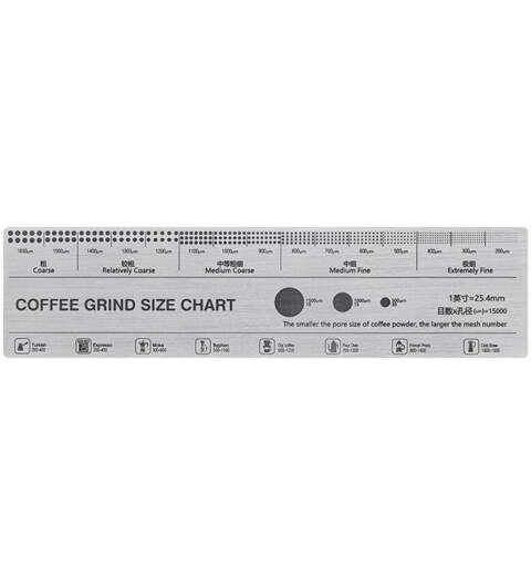 Muvna stainless steel grinding reference card