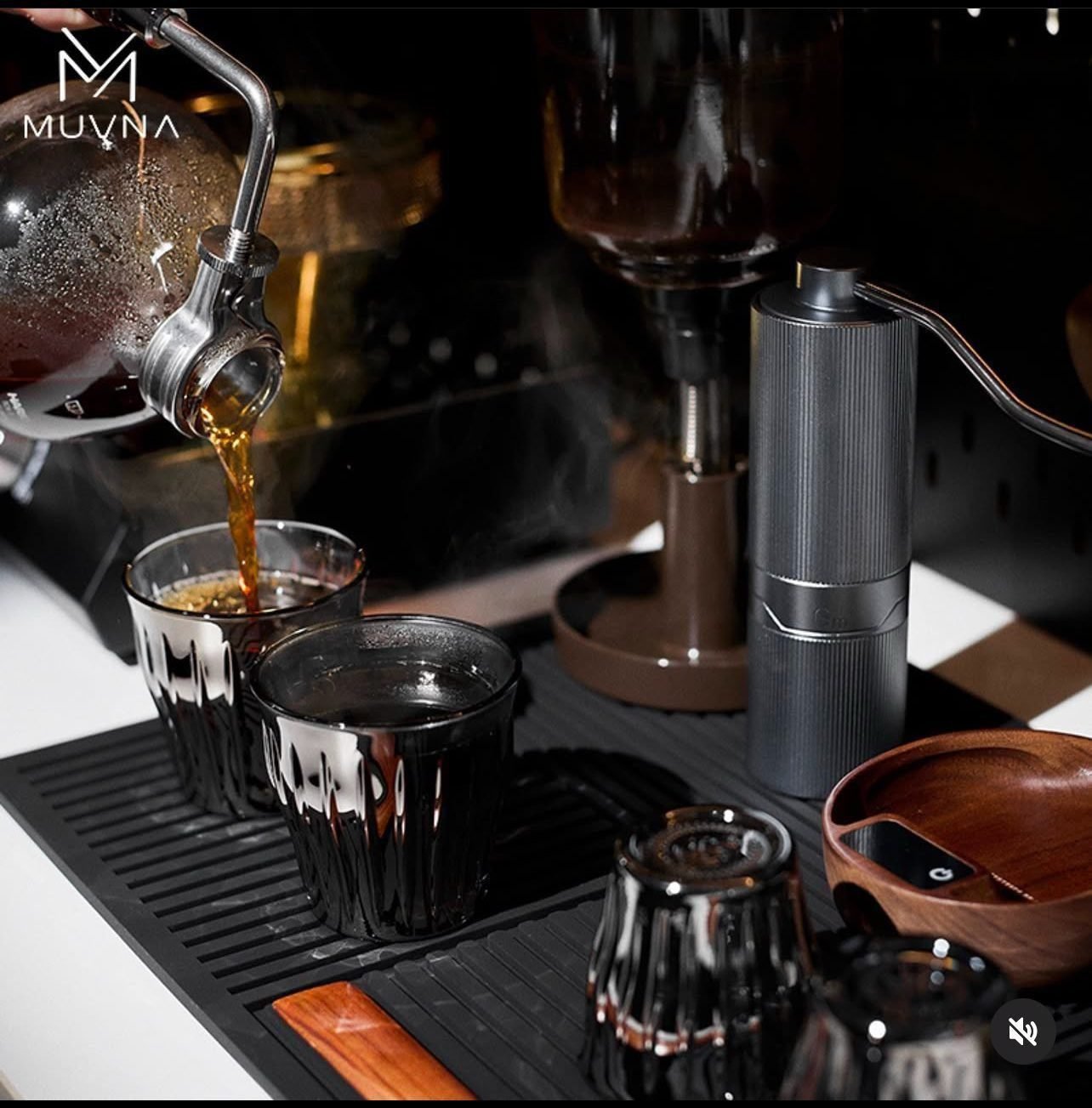 ⁦MUVNA Silicone Bar Mat Coffee Cup Draining Matt⁩ - الصورة ⁦4⁩