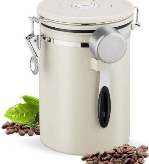 Coffee Bean Container Vacuum Storage With Steel Spoon 1.2 L