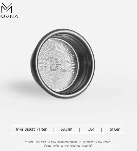 MUVNA High Precision Extraction Basket Filter Nika Series 18 g