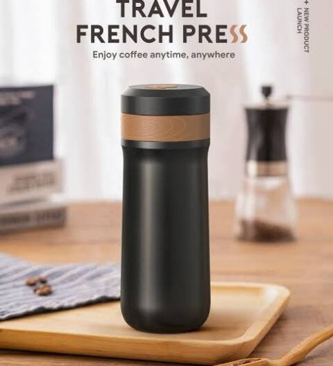 iCafilas Travel Stainless Steel Isolated French Press Coffee Mug