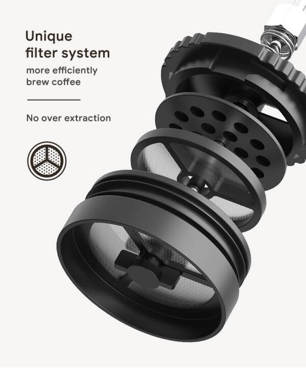 ⁦iCafilas  Stainless Steel French Press Coffee Maker⁩ - الصورة ⁦3⁩