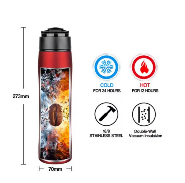 ⁦iCafilas  Stainless Steel French Press Coffee Maker⁩ - الصورة ⁦2⁩