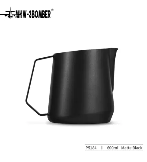 MHW GT Milk Pitcher 600ml Matte Black U-shape spout
