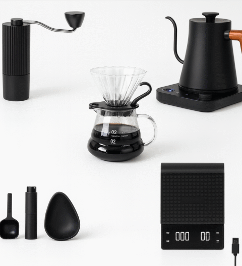 طقم تحضير القهوة المختصة ( اللون الاسود )
