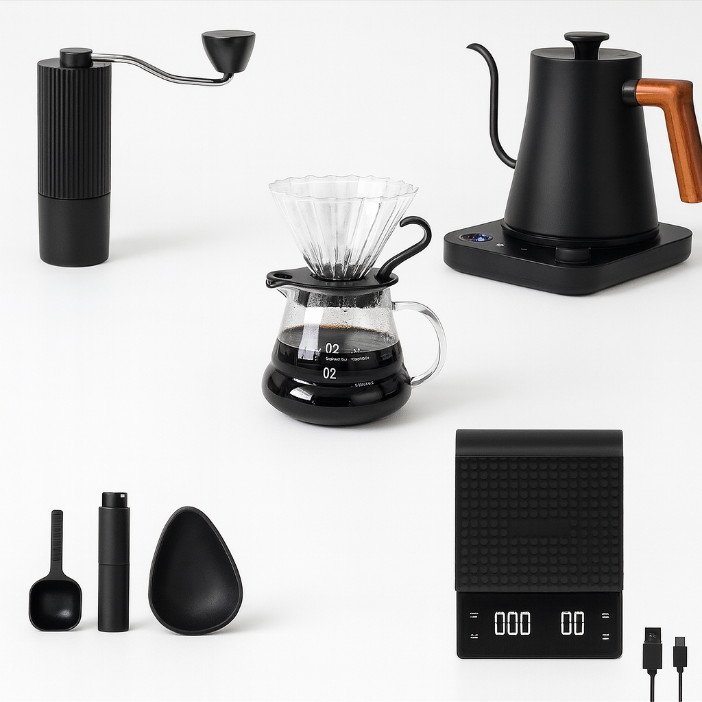 طقم تحضير القهوة المختصة ( اللون الاسود )