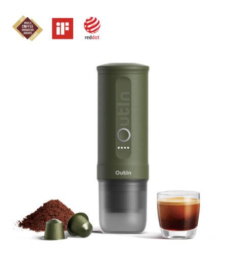 OutIn Nano Portable Espresso Machine (Forest Green)