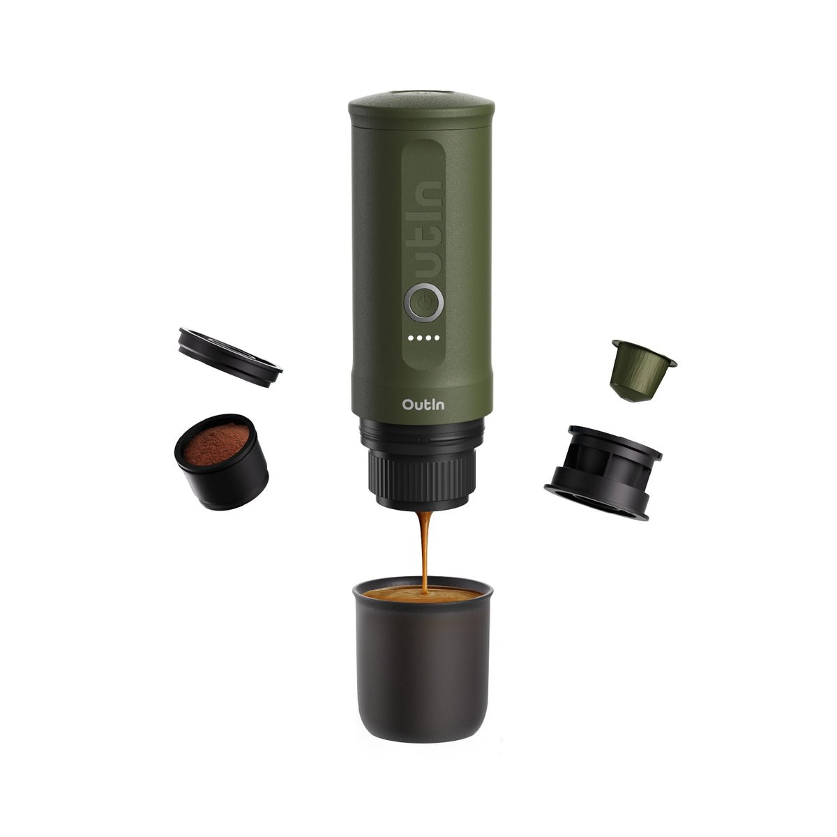 ⁦OutIn Nano Portable Espresso Machine (Forest Green)⁩ - الصورة ⁦2⁩