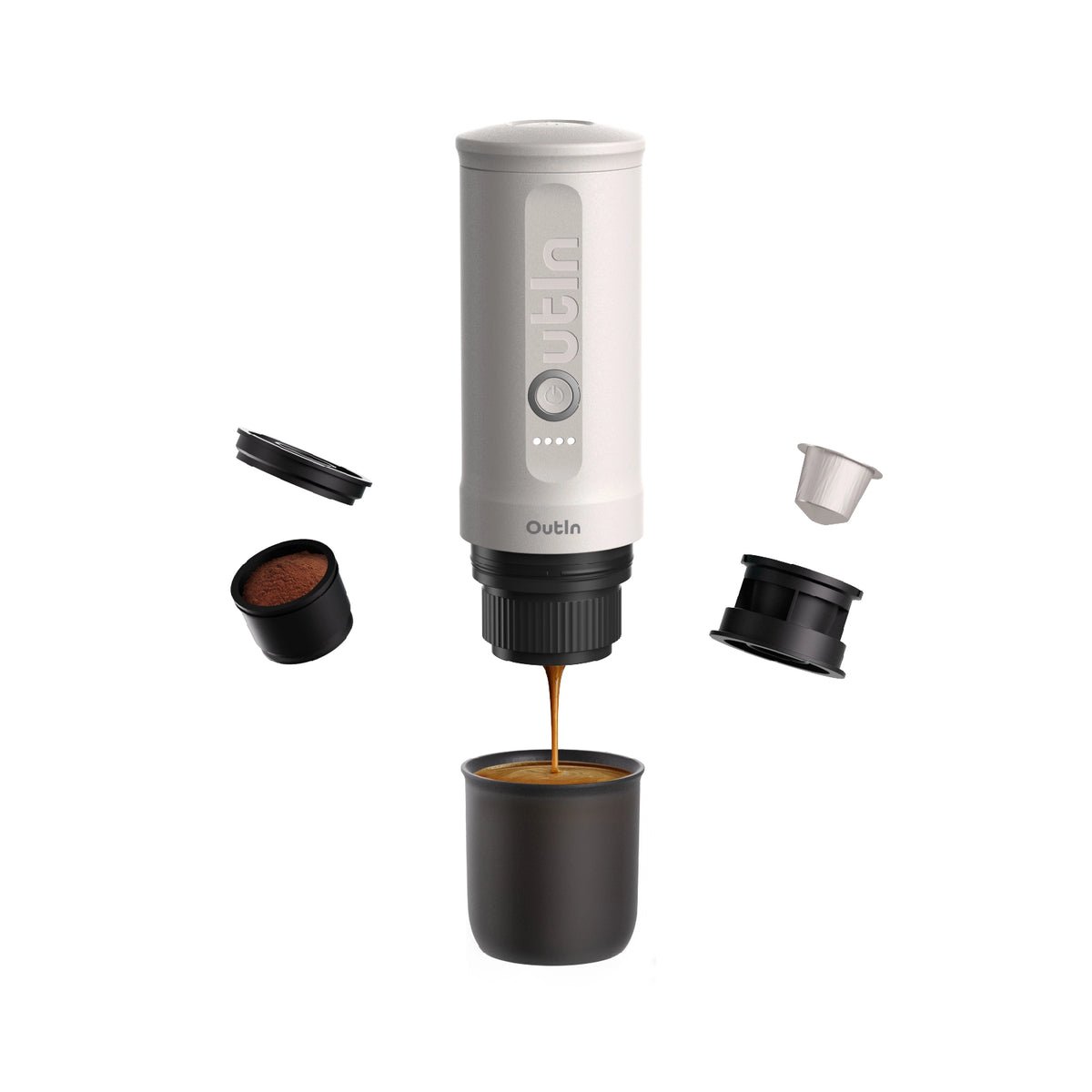 ⁦OutIn Nano Portable Espresso Machine (Pearl White)⁩ - الصورة ⁦2⁩