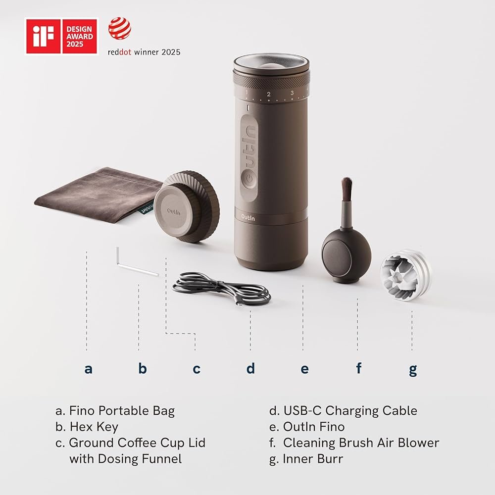 OutIn Fino Portable Electric Coffee Grinder - الصورة 3