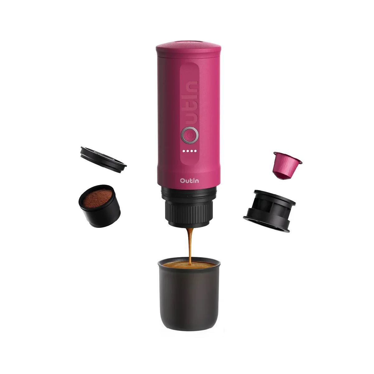⁦OutIn Nano Portable Espresso Machine (Fuchsia Pink)⁩ - الصورة ⁦2⁩