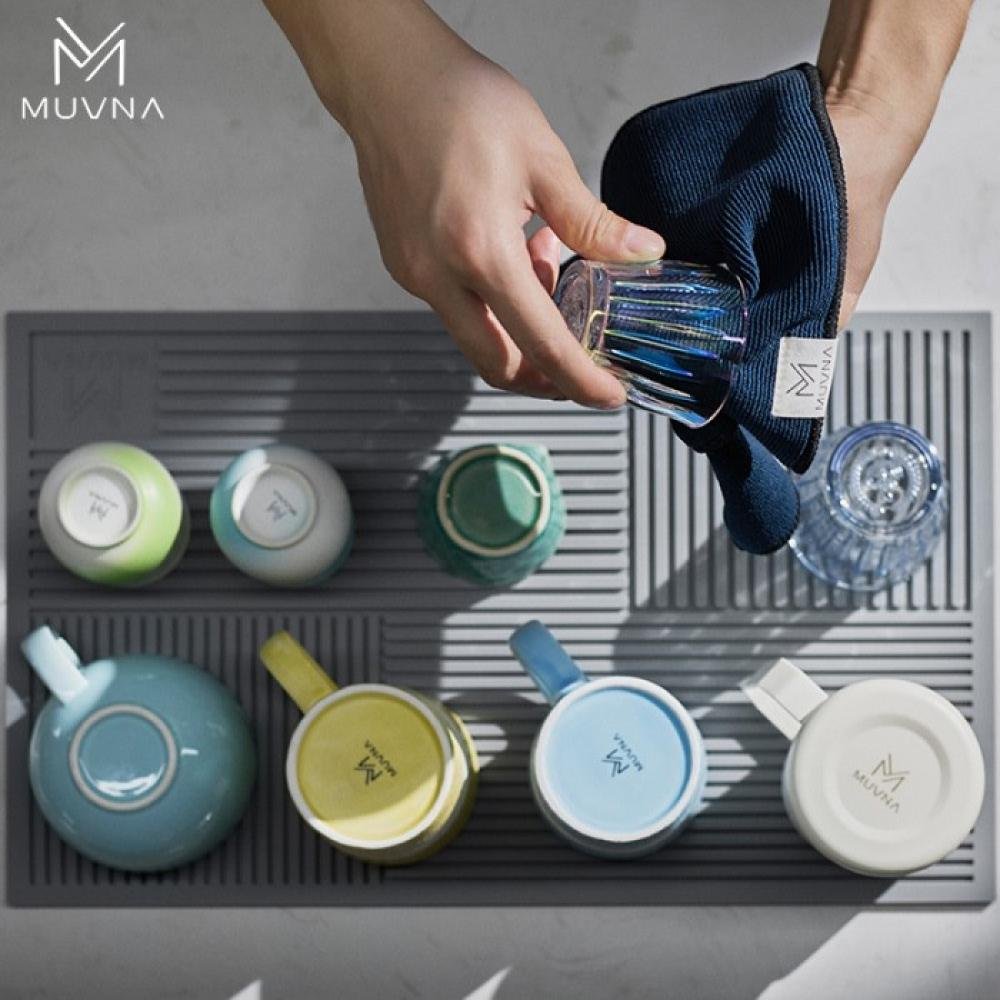 ⁦MUVNA Silicone Bar Mat Coffee Cup Draining Matt⁩ - الصورة ⁦2⁩