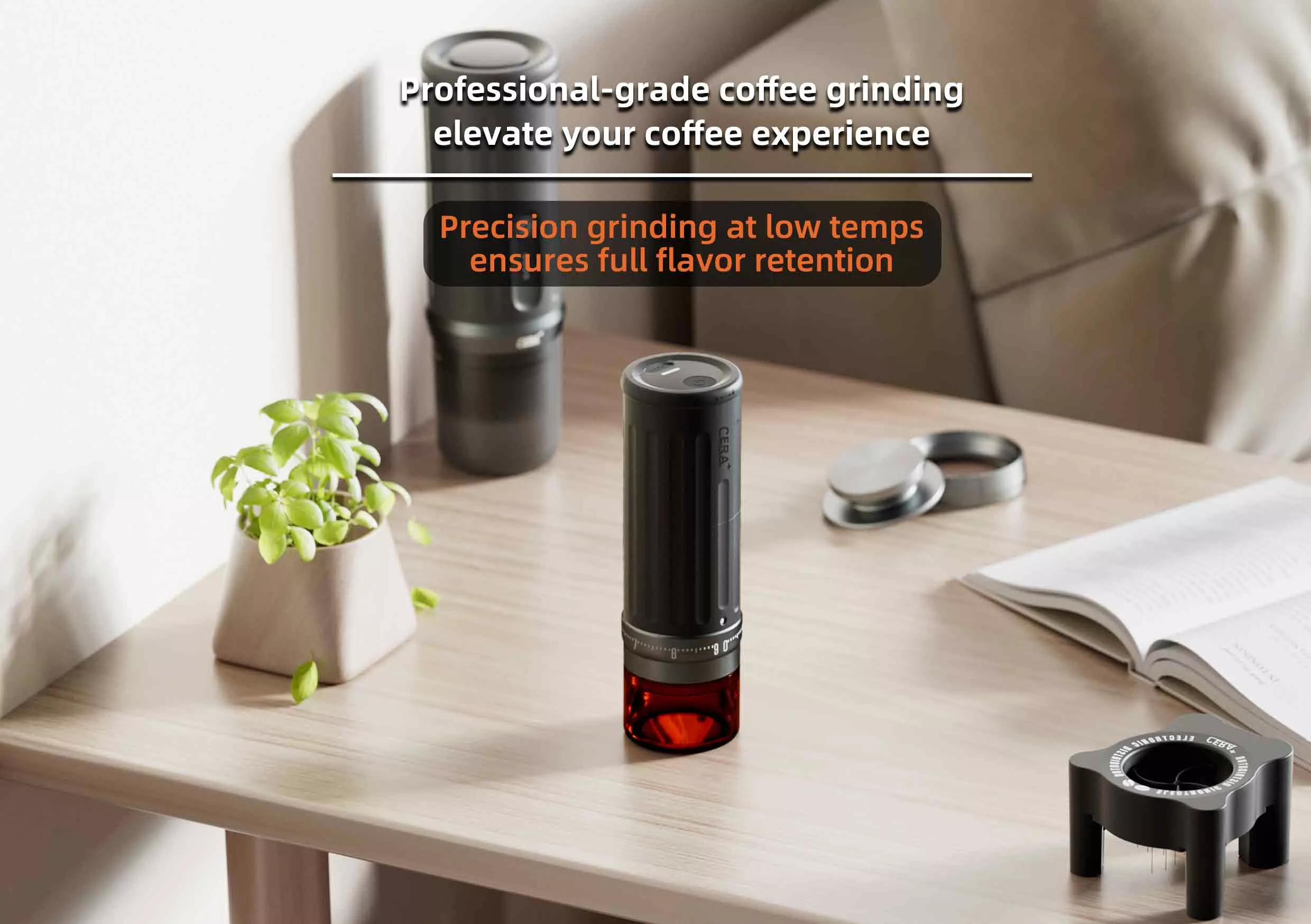⁦Cera+ CGE03 Portable Electric Coffee Grinder⁩ - الصورة ⁦4⁩
