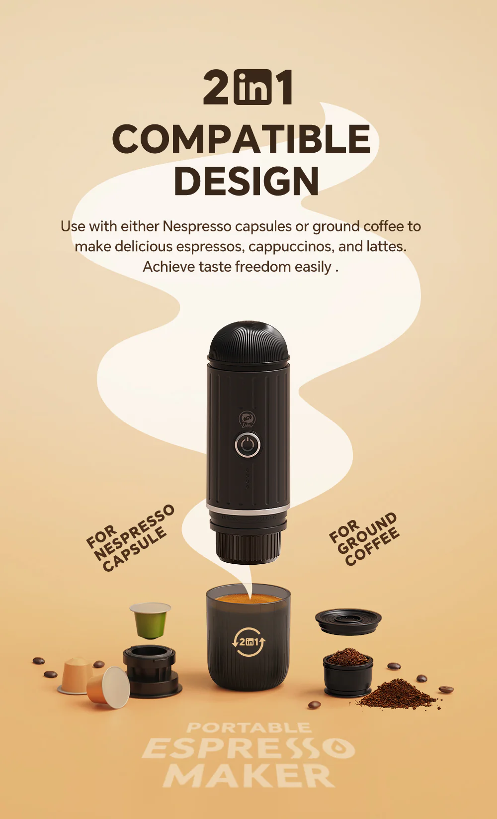 ⁦iCafilas Portable Espresso Make⁩ - الصورة ⁦4⁩