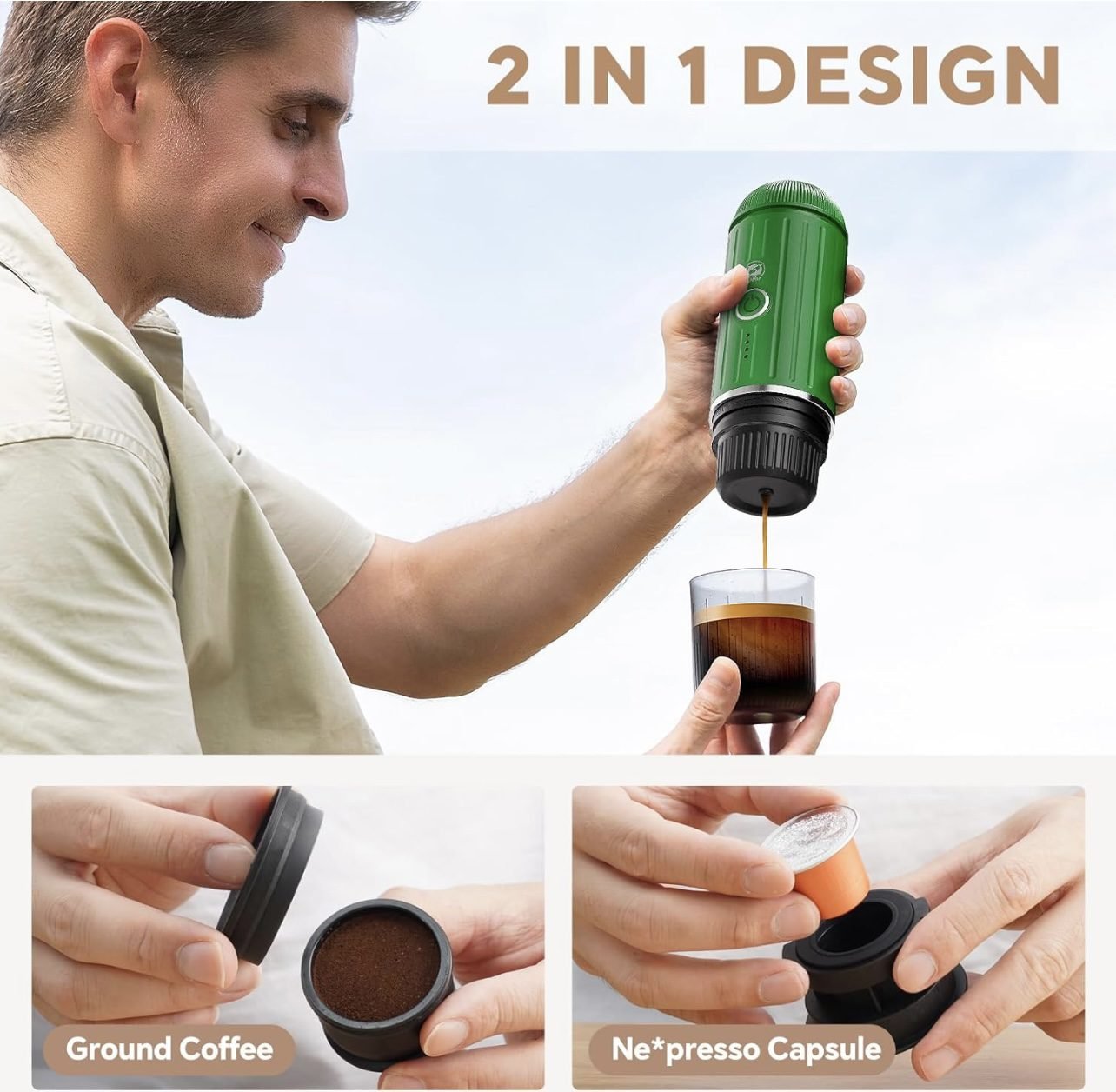 ⁦iCafilas Portable Espresso Maker⁩ - الصورة ⁦3⁩