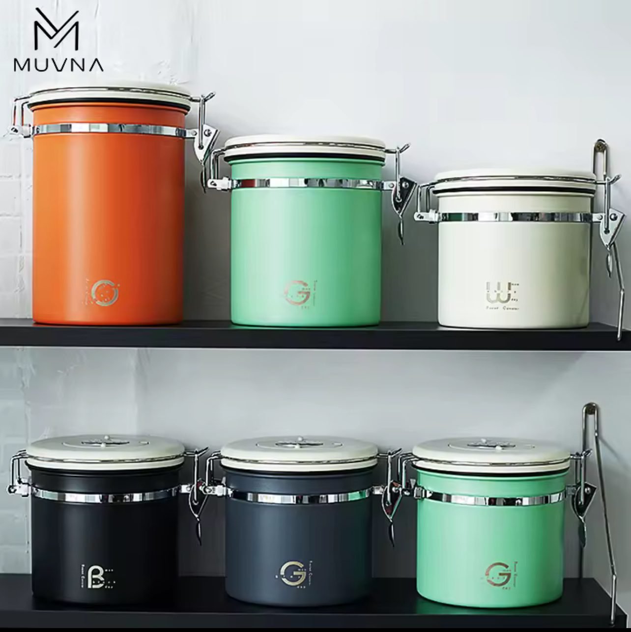 ⁦Muvna AIRTIGHT COFFEE BEAN STORAGE CANISTER 750 g⁩ - الصورة ⁦8⁩