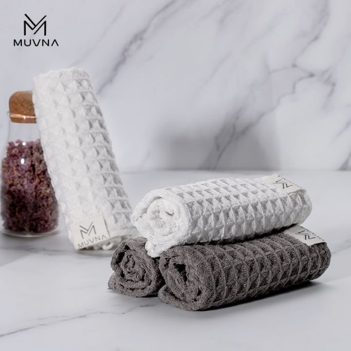 Muvna waffle towel gray 30 *70 cm - الصورة 4