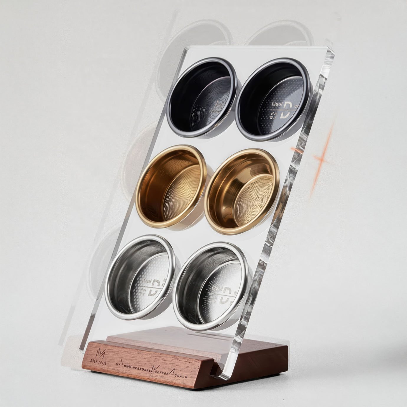 MUVNA coffee filter basket, and puck screen 3D storage rack