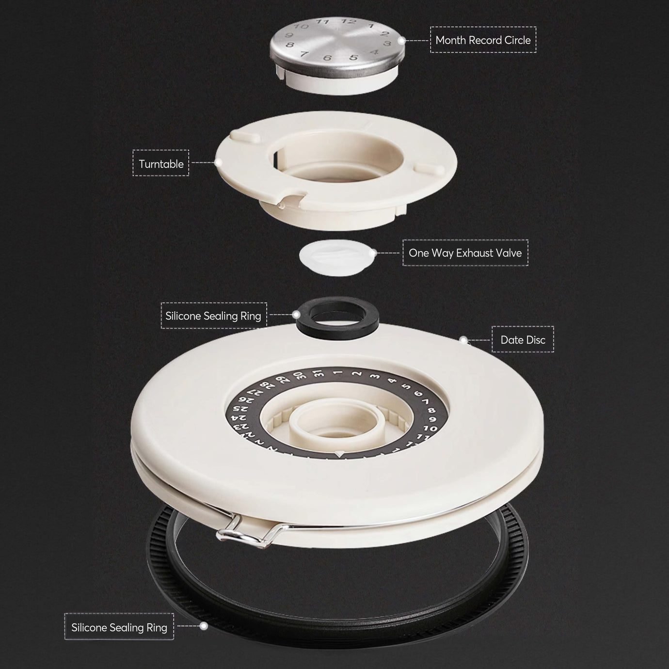 ⁦Muvna AIRTIGHT COFFEE BEAN STORAGE CANISTER 750 g⁩ - الصورة ⁦4⁩