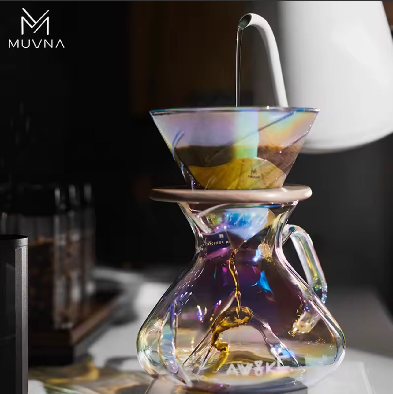 ⁦Muvna Tornado 450ml pour-over coffee maker set⁩ - الصورة ⁦7⁩